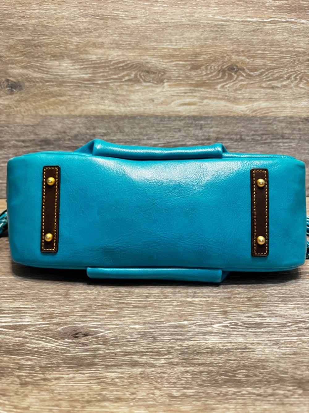 Dooney Florentine Toledo whipstitch hobo turquoise teal Shoulder bag tassels - Picture 14 of 16